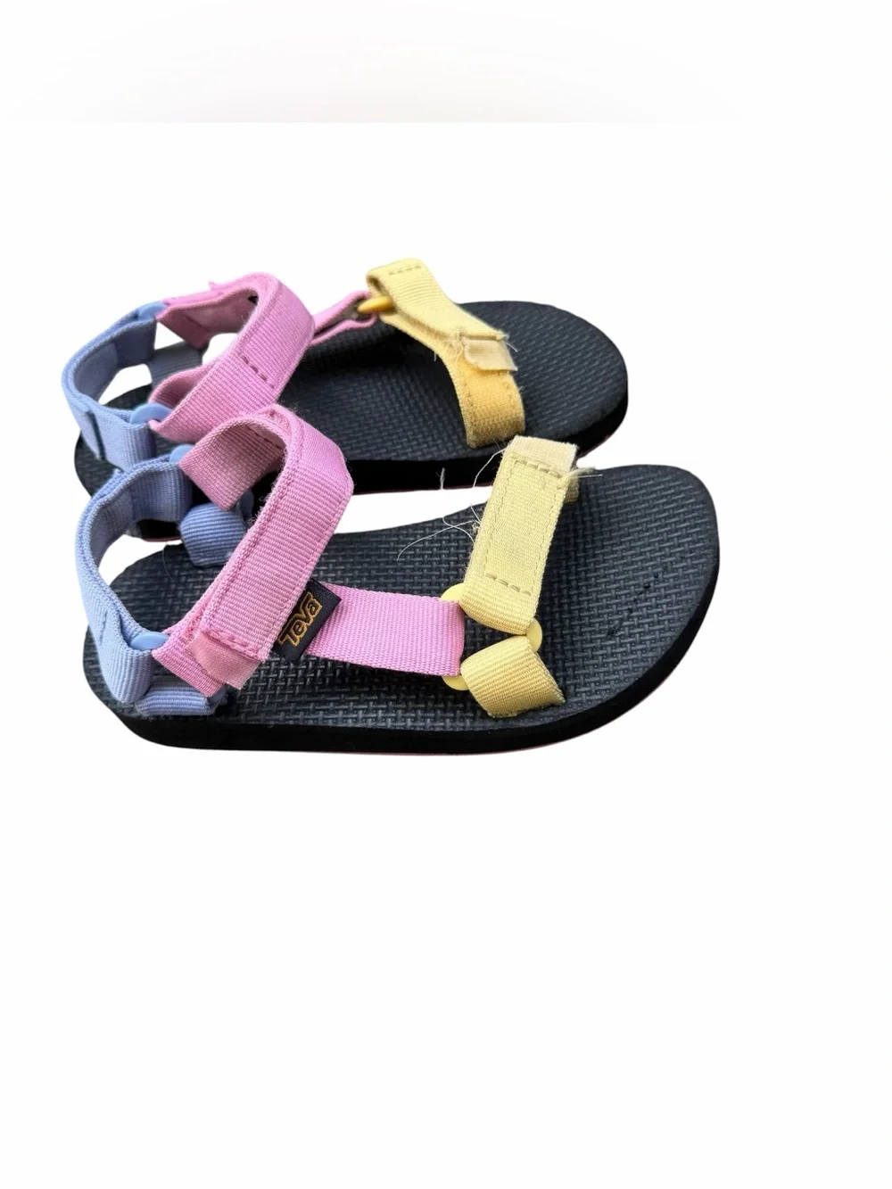 Teva Kids Original Universal Sandals Pink Blue Yellow Hook & Loop